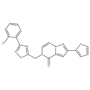 5-((3-(2-chlorophenyl)-1,2,4-oxadiazol-5-yl)methyl)-2-(thiophen-2-yl)pyrazolo[1,5-a]pyrazin-4(5H)-one Structure
