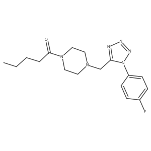1-(4-((1-(4-fluorophenyl)-1H-tetrazol-5-yl)methyl)piperazin-1-yl)pentan-1-one结构式