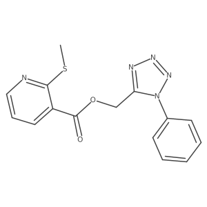 (1-phenyl-1H-1,2,3,4-tetrazol-5-yl)methyl 2-(methylsulfanyl)pyridine-3-carboxylate结构式