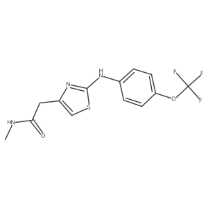 CNC(=O)Cc1csc(Nc2ccc(OC(F)(F)F)cc2)n1结构式