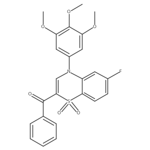 [6-fluoro-1,1-dioxido-4-(3,4,5-trimethoxyphenyl)-4H-1,4-benzothiazin-2-yl](phenyl)methanone结构式