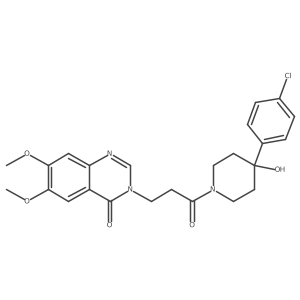 3-{3-[4-(4-chlorophenyl)-4-hydroxypiperidin-1-yl]-3-oxopropyl}-6,7-dimethoxyquinazolin-4(3H)-one Structure