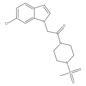 CS(=O)(=O)N1CCN(C(=O)Cn2ccc3ccc(Cl)cc32)CC1结构式