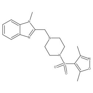 2-({4-[(3,5-dimethyl-1,2-oxazol-4-yl)sulfonyl]piperazin-1-yl}methyl)-1-methyl-1H-1,3-benzodiazole Structure