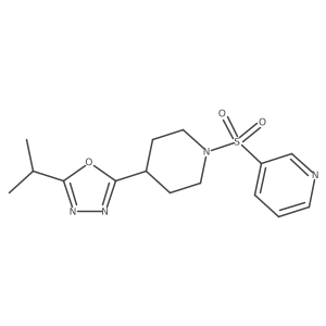 2-Isopropyl-5-(1-(pyridin-3-ylsulfonyl)piperidin-4-yl)-1,3,4-oxadiazole结构式
