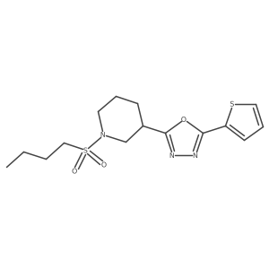 2-(1-(Butylsulfonyl)piperidin-3-yl)-5-(thiophen-2-yl)-1,3,4-oxadiazole结构式