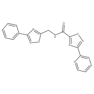 N-((3-phenyl-1,2,4-oxadiazol-5-yl)methyl)-3-(pyrazin-2-yl)-1,2,4-oxadiazole-5-carboxamide Structure