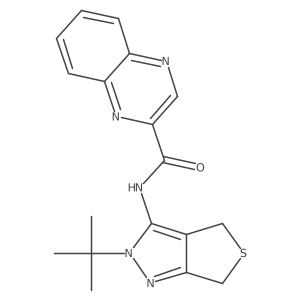 N-(2-(tert-butyl)-4,6-dihydro-2H-thieno[3,4-c]pyrazol-3-yl)quinoxaline-2-carboxamide结构式