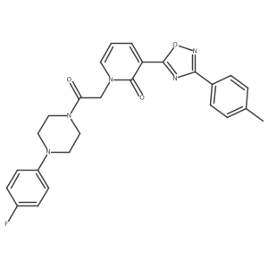 1-{2-[4-(4-fluorophenyl)piperazin-1-yl]-2-oxoethyl}-3-[3-(4-methylphenyl)-1,2,4-oxadiazol-5-yl]pyridin-2(1H)-one结构式