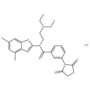 N-[2-(Diethylamino)ethyl]-N-(4,6-difluoro-1,3-benzothiazol-2-YL)-3-(2,5-dioxopyrrolidin-1-YL)benzamide hydrochloride结构式