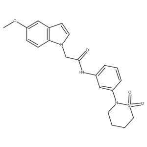 N-[3-(1,1-dioxido-1,2-thiazinan-2-yl)phenyl]-2-(5-methoxy-1H-indol-1-yl)acetamide结构式