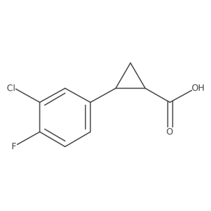 rac-(1R,2R)-2-(3-chloro-4-fluorophenyl)cyclopropane-1-carboxylic acid Structure