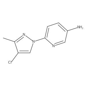 6-(4-Chloro-3-methylpyrazol-1-yl)pyridin-3-amine结构式
