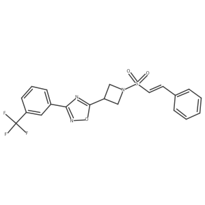 (E)-5-(1-(styrylsulfonyl)azetidin-3-yl)-3-(3-(trifluoromethyl)phenyl)-1,2,4-oxadiazole结构式