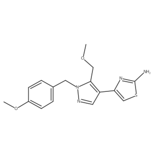4-(1-(4-methoxybenzyl)-5-(methoxymethyl)-1H-pyrazol-4-yl)thiazol-2-amine Structure