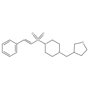 1-(Oxolan-3-ylmethyl)-4-[(E)-2-phenylethenyl]sulfonylpiperazine结构式