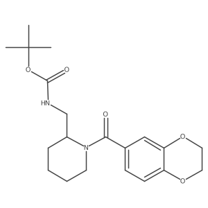 Tert-butyl ((1-(2,3-dihydrobenzo[b][1,4]dioxine-6-carbonyl)piperidin-2-yl)methyl)carbamate结构式