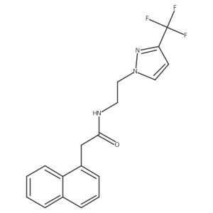 2-(naphthalen-1-yl)-N-(2-(3-(trifluoromethyl)-1H-pyrazol-1-yl)ethyl)acetamide结构式