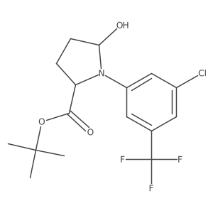 tert-Butyl (2R)-1-(3-chloro-5-(trifluoromethyl)phenyl)-5-hydroxypyrrolidine-2-carboxylate结构式