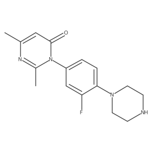 3-[3-Fluoro-4-(1-piperazinyl)phenyl]-2,6-dimethyl-4(3H)-pyrimidinone Structure