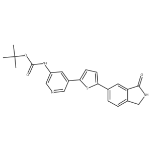 tert-Butyl (5-(5-(3-oxoisoindolin-5-yl)thiophen-2-yl)pyridin-3-yl)carbamate结构式