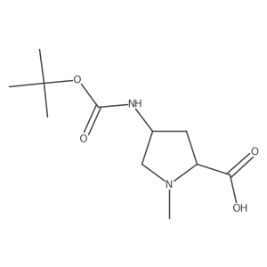 L-Proline, 4-[[(1,1-dimethylethoxy)carbonyl]amino]-1-methyl-, (4R)- Structure