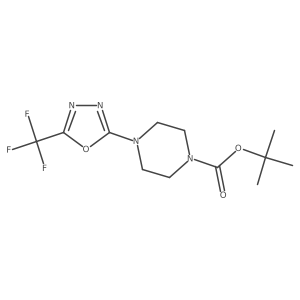 Tert-butyl 4-(5-(trifluoromethyl)-1,3,4-oxadiazol-2-yl)piperazin-1-carboxylate结构式