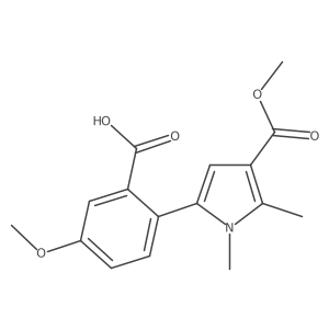 3-Methyl 5-(2-carboxy-4-methoxyphenyl)-1,2-dimethyl-1H-pyrrole-3-carboxylate Structure