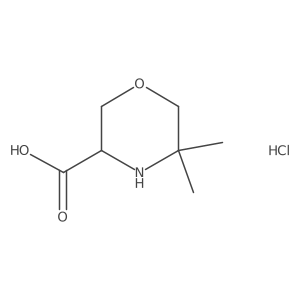 5,5-Dimethylmorpholine-3-carboxylic acid hydrochloride结构式
