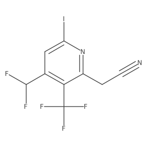 2-(4-(Difluoromethyl)-6-iodo-3-(trifluoromethyl)pyridin-2-yl)acetonitrile结构式