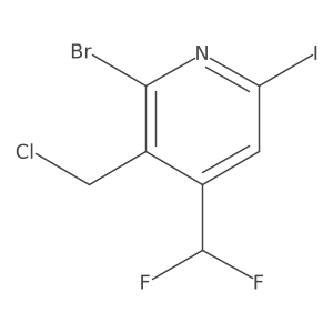 2-Bromo-3-(chloromethyl)-4-(difluoromethyl)-6-iodopyridine Structure