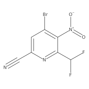 4-Bromo-6-(difluoromethyl)-5-nitropicolinonitrile Structure