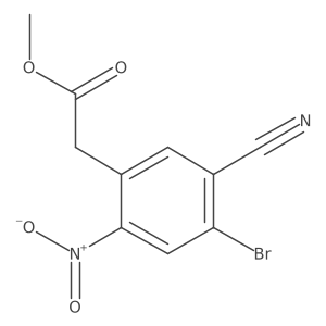 Methyl 4-bromo-5-cyano-2-nitrophenylacetate结构式