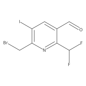 2-(Bromomethyl)-6-(difluoromethyl)-3-iodopyridine-5-carboxaldehyde结构式