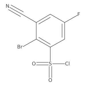 2-Bromo-3-cyano-5-fluorobenzenesulfonyl chloride结构式