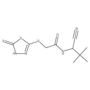 N-(1-cyano-2,2-dimethylpropyl)-2-[(5-sulfanyl-1,3,4-thiadiazol-2-yl)sulfanyl]acetamide Structure
