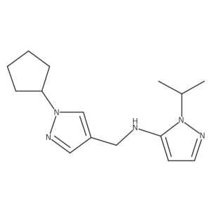 N-[(1-cyclopentyl-1H-pyrazol-4-yl)methyl]-1-(propan-2-yl)-1H-pyrazol-5-amine Structure