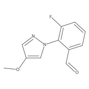 3-fluoro-2-(4-methoxy-1H-pyrazol-1-yl)benzaldehyde Structure