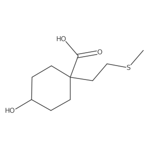 4-Hydroxy-1-[2-(methylsulfanyl)ethyl]cyclohexane-1-carboxylic acid Structure