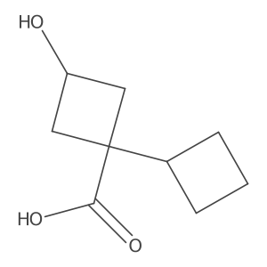 1-Cyclobutyl-3-hydroxycyclobutane-1-carboxylic acid Structure
