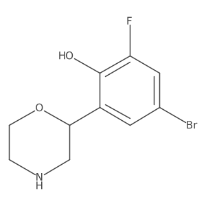 4-Bromo-2-fluoro-6-(morpholin-2-yl)phenol结构式