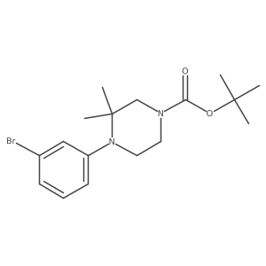 Tert-butyl 4-(3-bromophenyl)-3,3-dimethylpiperazine-1-carboxylate结构式