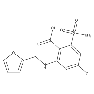 2-(Aminosulfonyl)-4-chloro-6-[(2-furanylmethyl)amino]benzoic acid Structure