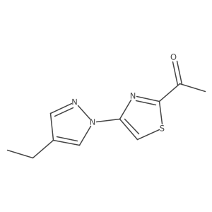 1-[4-(4-Ethyl-1h-pyrazol-1-yl)-1,3-thiazol-2-yl]ethan-1-one Structure