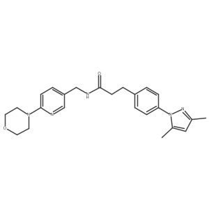 3-(4-(3,5-dimethyl-1H-pyrazol-1-yl)phenyl)-N-((6-morpholinopyridin-3-yl)methyl)propanamide Structure