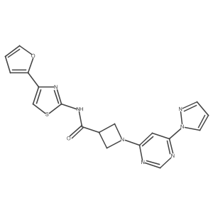 1-(6-(1H-pyrazol-1-yl)pyrimidin-4-yl)-N-(4-(furan-2-yl)thiazol-2-yl)azetidine-3-carboxamide Structure