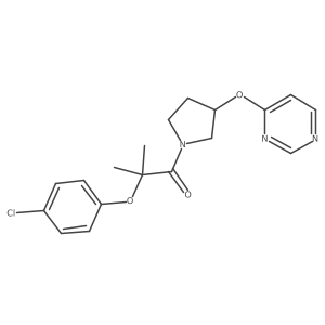 2-(4-Chlorophenoxy)-2-methyl-1-(3-(pyrimidin-4-yloxy)pyrrolidin-1-yl)propan-1-one结构式