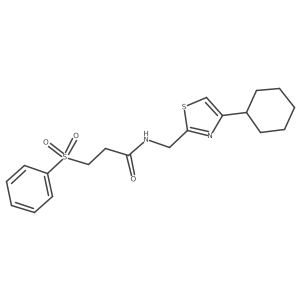 N-((4-cyclohexylthiazol-2-yl)methyl)-3-(phenylsulfonyl)propanamide Structure