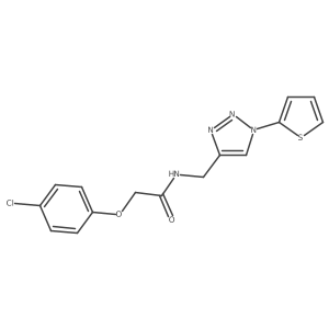 2-(4-chlorophenoxy)-N-((1-(thiophen-2-yl)-1H-1,2,3-triazol-4-yl)methyl)acetamide Structure