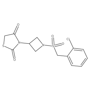 3-(1-((2-Chlorobenzyl)sulfonyl)azetidin-3-yl)thiazolidine-2,4-dione Structure